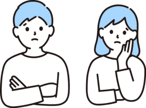 悩んでいる男女